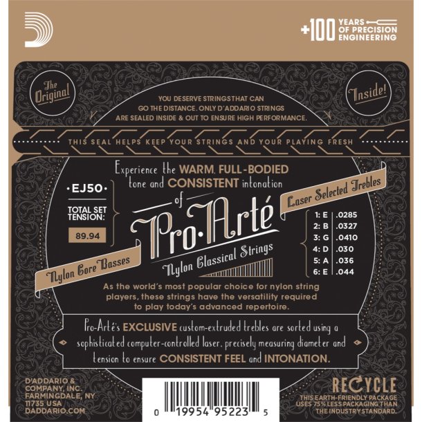 D'Addario EJ50, Hard, Silver wound/Black trebles
